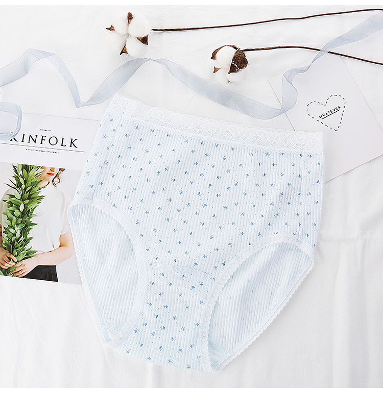 [5 tải] Nhật Bản chất liệu cotton cao eo nữ đồ lót cotton kích thước lớn thoải mái và khả năng chống đóng cọc quần chip đôi