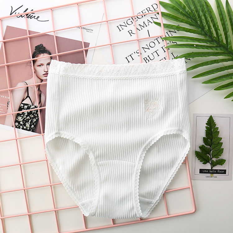 Chất liệu cotton Nhật Bản cotton cotton cao eo cao cỡ XL mã quần lót nữ màu sắc đơn giản thoải mái do lot nu