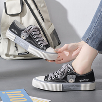 Small Bear Shoes Sails Shoes Cloth Shoes Male and female students Low Gang 2021 Summer New Korean version Trend 100 Lap Shoes Flat Bottom