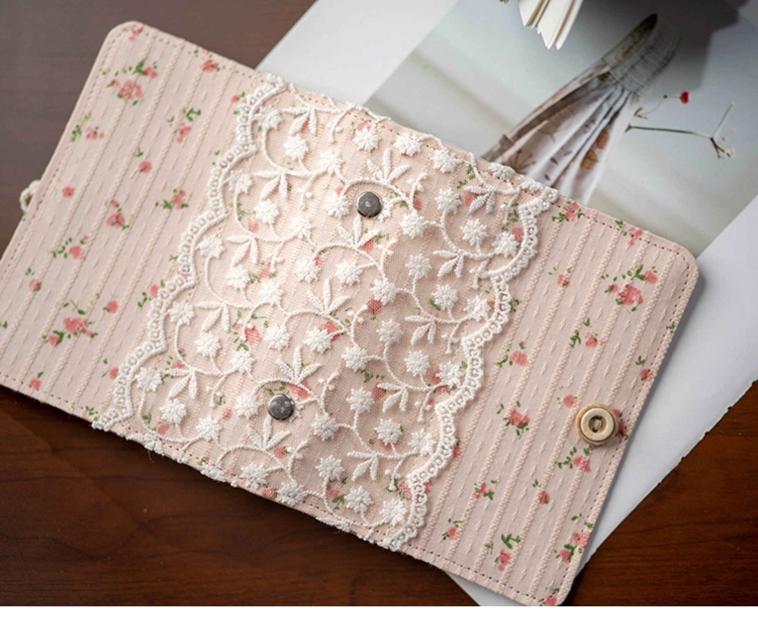 Lace Pink Flower Notebook 7