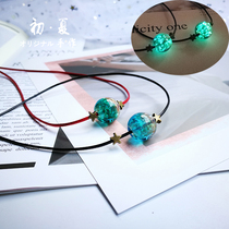 Ink dyed stars luminous glaze necklace womens line glowing star couple student girlfriends choker male and female neck chain