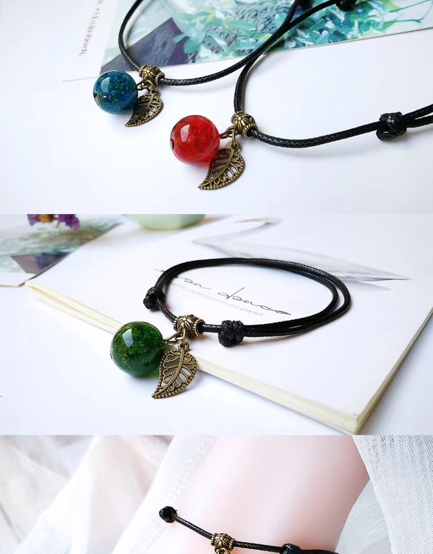 Phong cách dân tộc retro, thời trang, cặp đôi đơn giản, phụ kiện vòng chân, đá quý dạ quang, Harajuku, đơn giản, sinh viên, hoang dã - Vòng chân