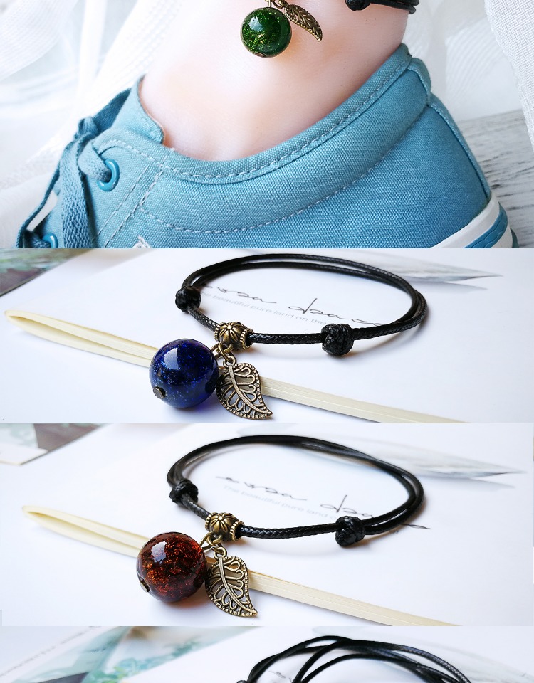 Phong cách dân tộc retro, thời trang, cặp đôi đơn giản, phụ kiện vòng chân, đá quý dạ quang, Harajuku, đơn giản, sinh viên, hoang dã - Vòng chân phụ kiện thời trang nữ