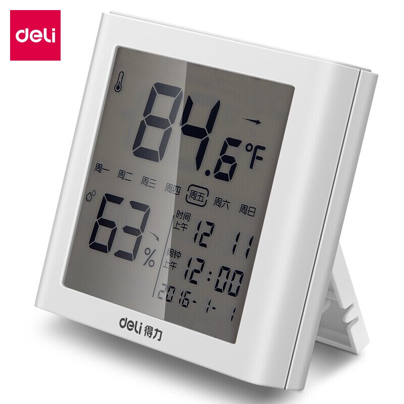 Able 8958 electronic temperature and humidity meter office electronic outdoor high precision thermometer home indoor alarm clock