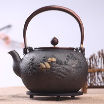 Mountain Home ShengUpper Iron Pot Japan Style Cast Iron Teapot Hand retro Boiling Kettle without coating Original Set Up Hills Farmhouse