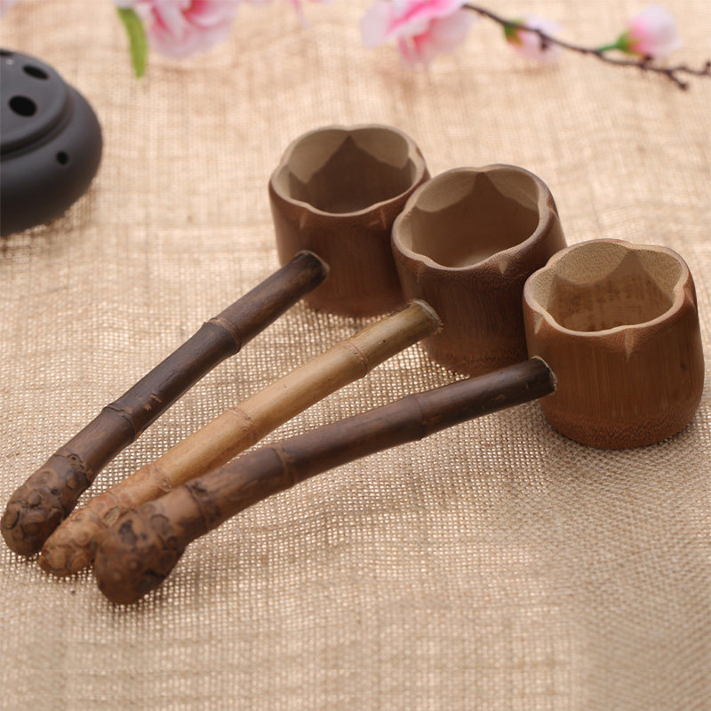 Day-style Scoop Water Spoons Bamboo Tea Spoon Teapot Teapot Teapot Water ladle Long handle Sub-tea spoons pure handmade bamboo tea Road accessories Wine Spoon