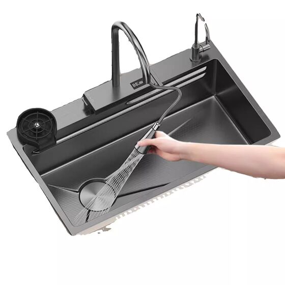 Jomow Kitchen Sink for Home Use, Thickened Handmade Nano 304 Stainless Steel, Left-Side Drain, Under-Counter Large Single Sink