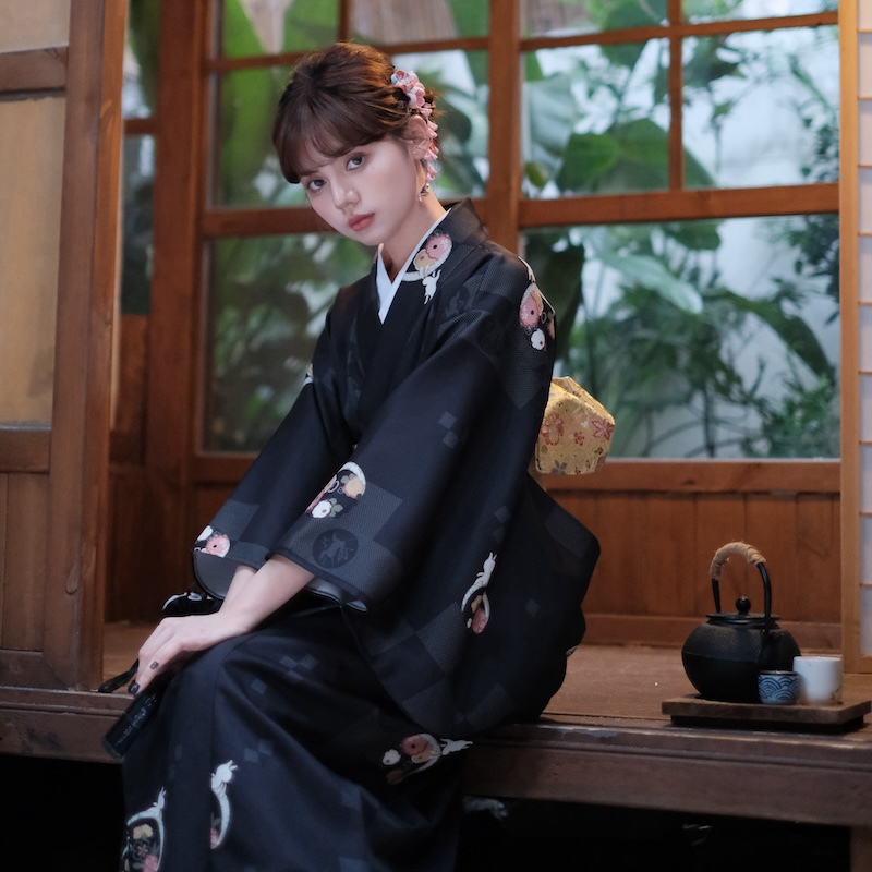 Moonlight Kimono Super Cute Little Bunny Black Girl Japanese Style Photo Shoot Japanese Kimono Modified Kimono Yukata