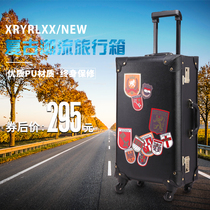 British leather box retro trolley case luggage tie rod female tide man retro suitcase student 24 inch box pull box