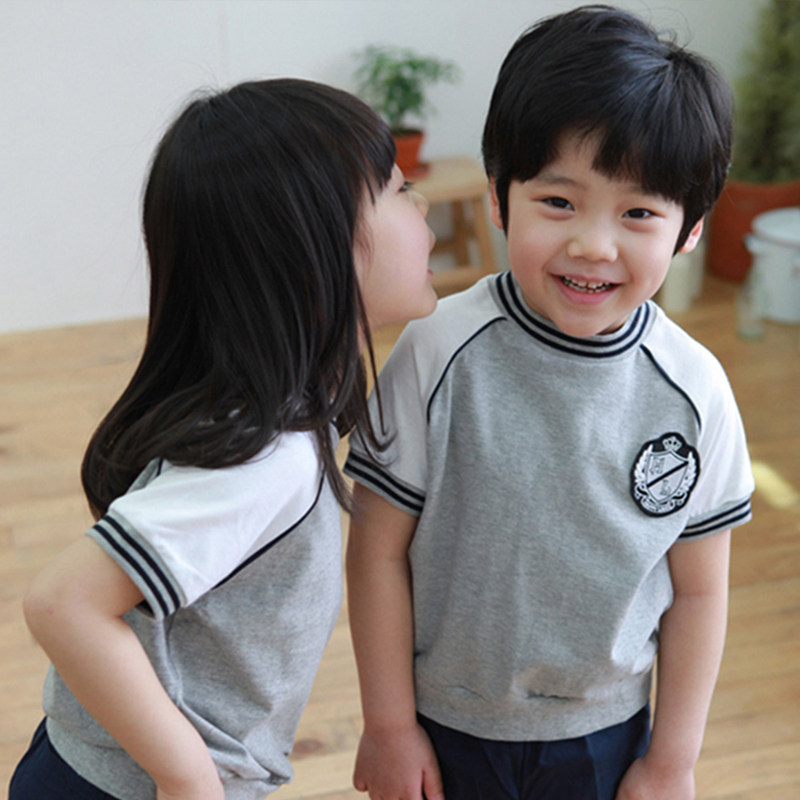 Summer clothes Han edition Inn College Wind 2022 Kindergarten Garden Suit Short Sleeve Class performance Choral clothes manufacturer Direct supply