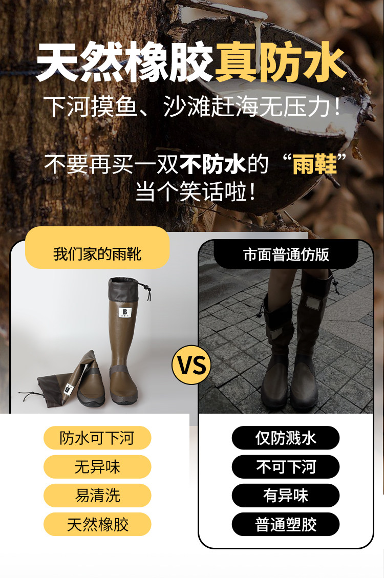 亲子档日式儿童雨鞋野鸟协会日标高筒雨靴橡胶防滑防水靴男女同款 — 10