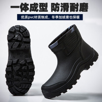 Non-slip rain shoes Fashion mens water shoes Waterproof low tube rubber shoes Summer lightweight galoshes water boots mens outdoor fishing rain boots