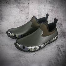 (French single)rain shoes men camouflage fishing water shoes waterproof galoshes Rubber waterproof rubber shoes Low-top summer rain boots