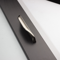 Modern simple zinc alloy nickel drawing handle cabinet wall cabinet door drawer handle 64-hole distance high-grade handle