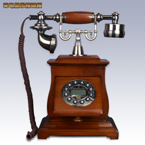European antique retro solid wood vintage old antique phone turntable home creative home wired landline