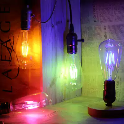 E27 Screw ST64 Edison bulb LED color bulb Personality creative decoration Bar chandelier Retro bulb