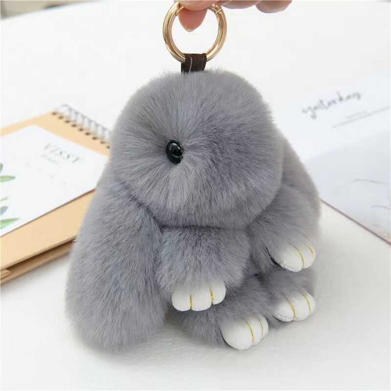 Cute Girly Faux Rabbit Fur Bunny Keychain Backpack Pendant Best Friend Couple Birthday Gift