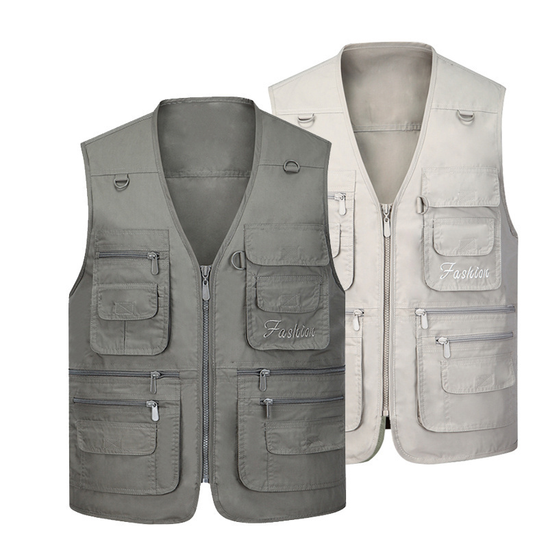 2026 Summer Thin Vest for Middle-Aged and Elderly Men, Multi-Pocket Quick-Dry Outerwear, Large Size Vest for Dad