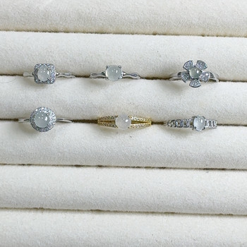 925 silver inlaid with burmese ice jade jade ring (piece)