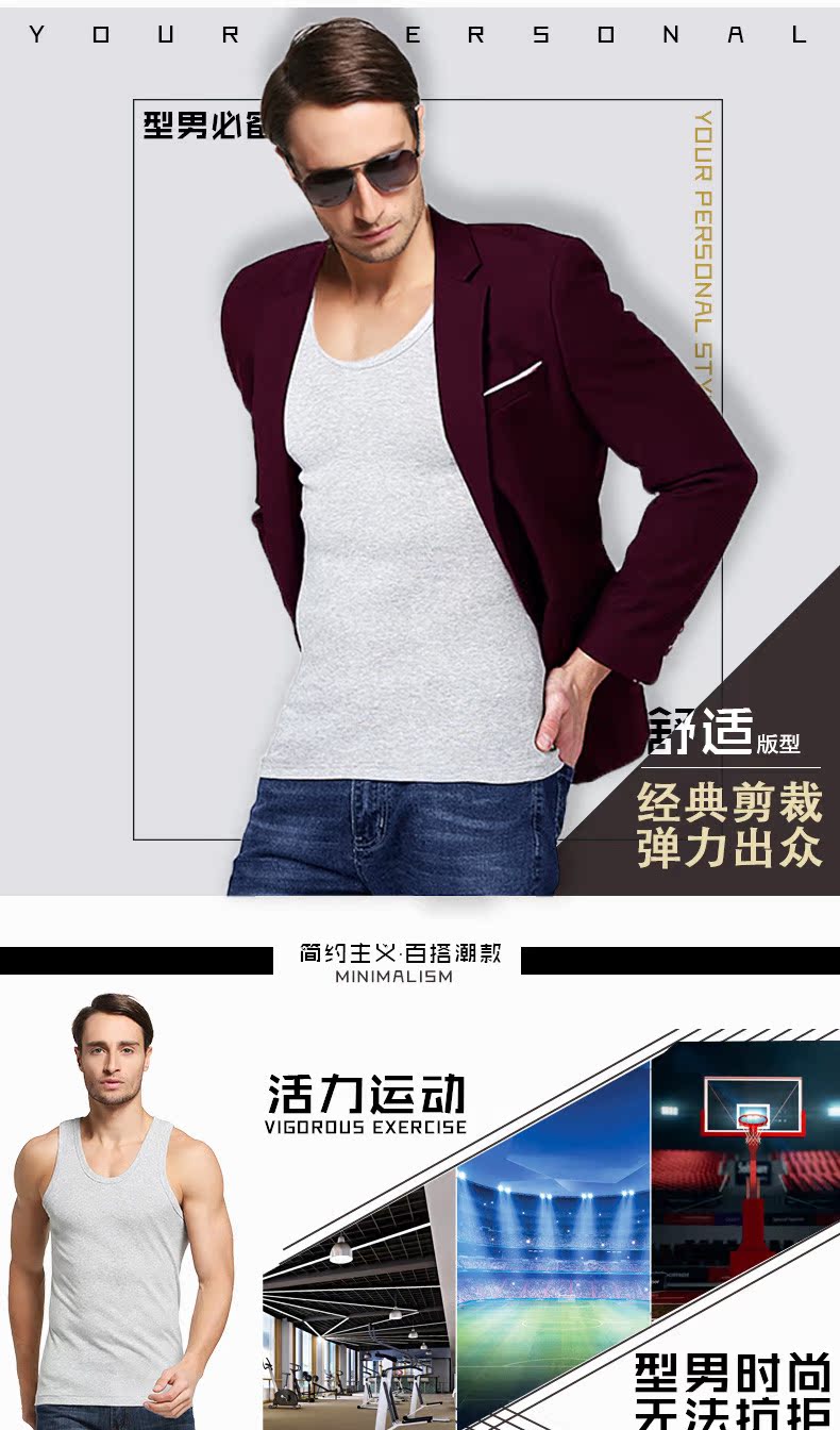 Vest nam cotton thể thao thoáng khí áo nỉ lỏng lẻo Kiểu dáng mỏng thấm mồ hôi thanh niên phiên bản không tay áo gym
