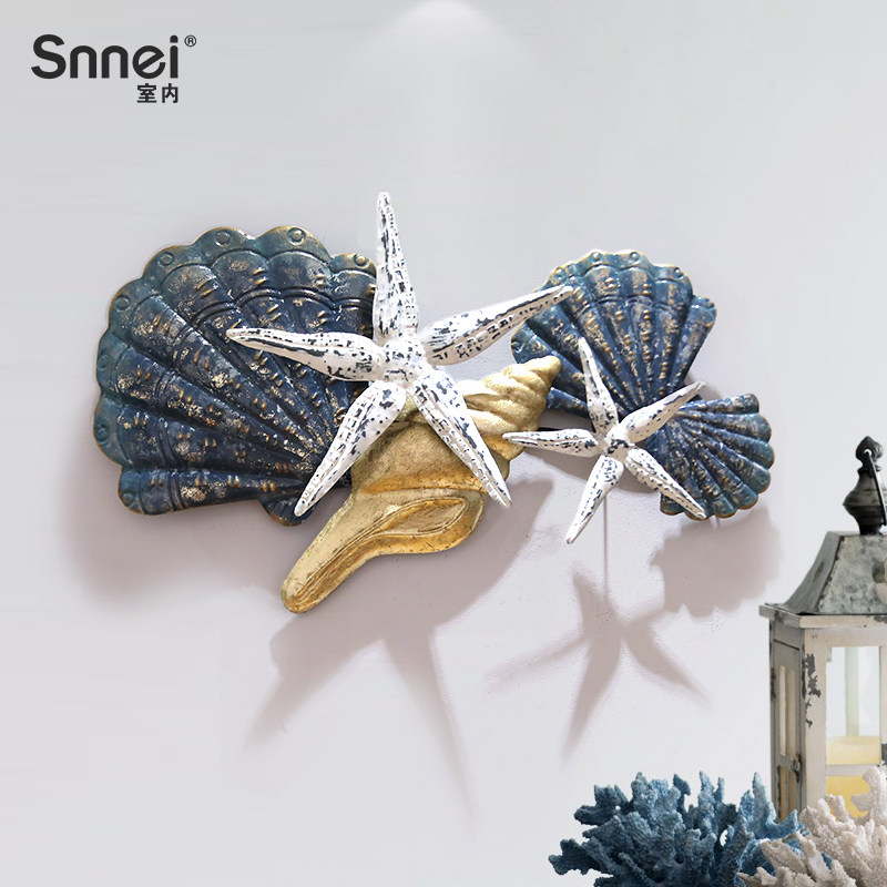 Mediterranean Style Wall Decoration Children House Creative Iron Art Wall Decoration Wall Pendant Group Fish Solid Wall Decoration