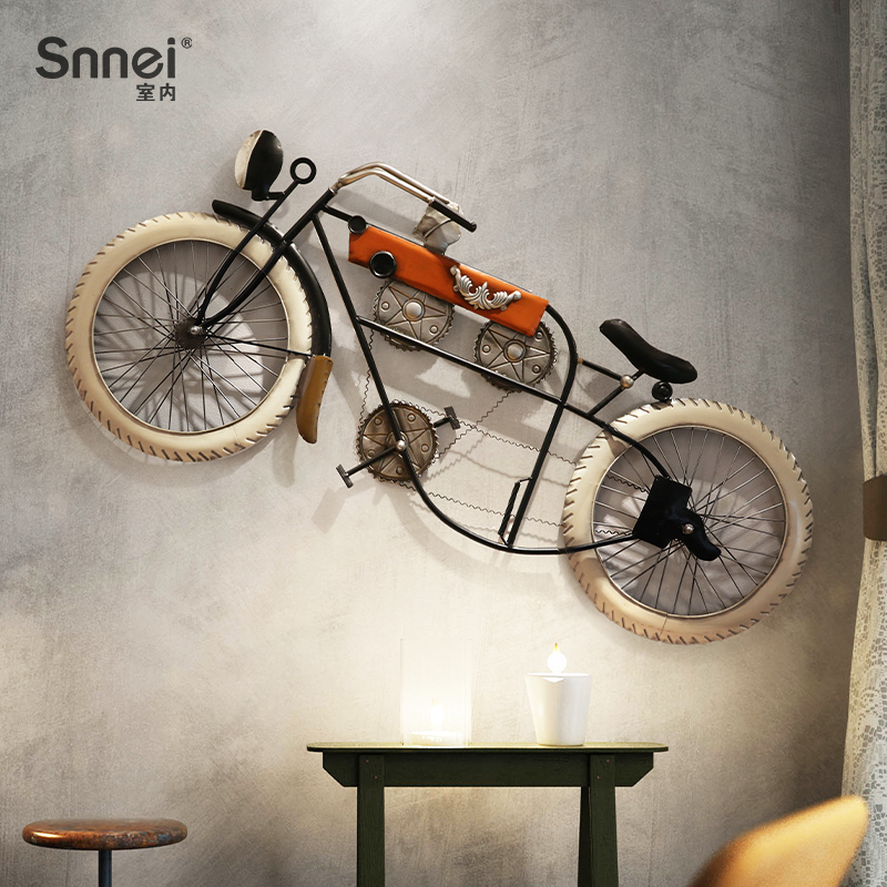 Retro Industrial Style Wrought Iron Bicycle Wall Hanging Bar Scene Layout Creative Kidsren's Room Wall Decoration