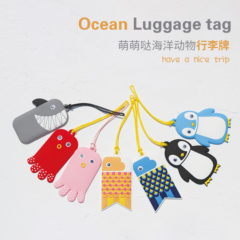 Japanese-style marine animal luggage tag fashion creative penguin Shiba Inu owl going abroad suitcase consignment tag tag
