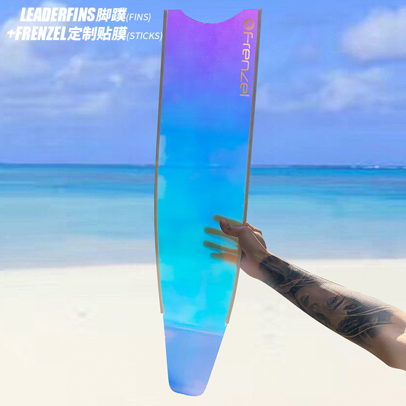 LEADERFINS Long Fins FRENZEL Custom Foil Fiberglass Translucent Chameleon Mirror Free Dive
