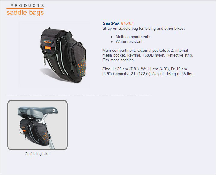Sacoche pour vélo mixte IBERA - Ref 2219401 Image 4