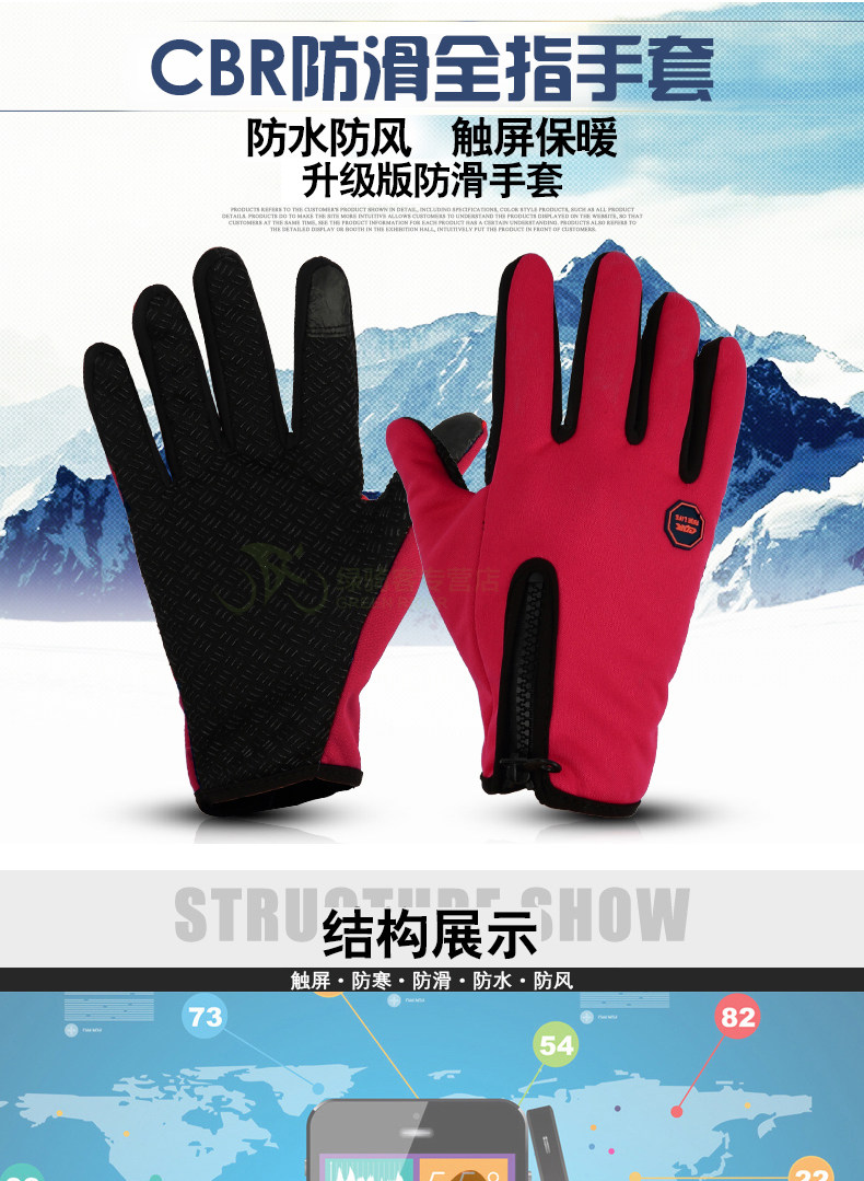 Gants de cyclisme mixte - Ref 2245359 Image 7