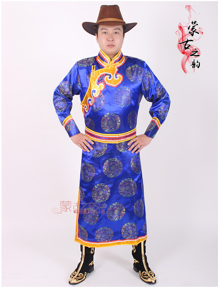 Áo choàng nam Mông Cổ Trình diễn múa Mông Cổ Trình diễn Trang phục dài Áo cưới Áo choàng shop quần áo nam