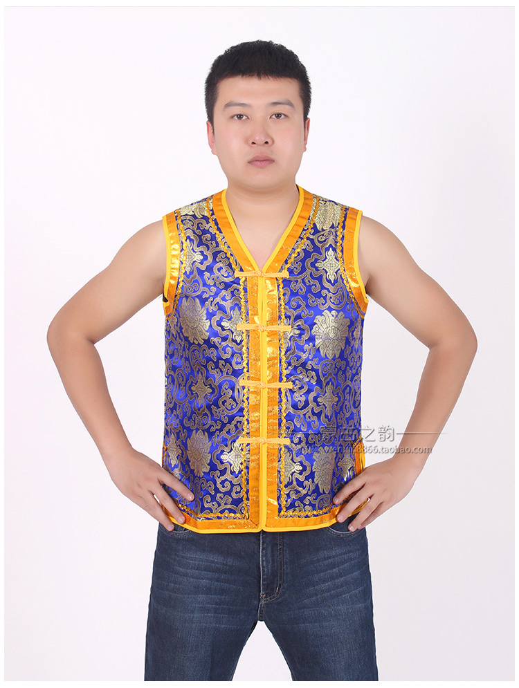 Áo vest nam Mông Cổ Áo choàng thiểu số trang phục áo vest Quần áo Mông Cổ mùa hè Áo vest nam dành cho người lớn quần áo thể thao nam