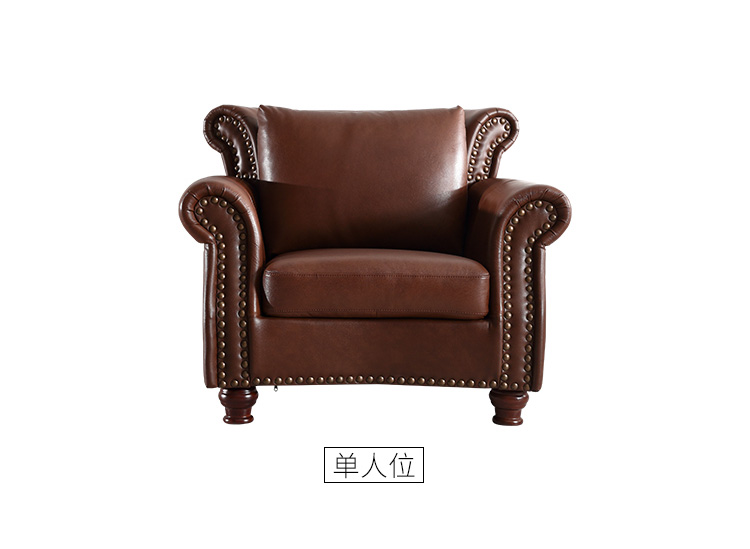 Elton Vatican Nghệ thuật tặng nước Mỹ sofa da da bò retro căn hộ nhỏ phòng khách ba lớp đầu tiên - Ghế sô pha ghế sofa nhỏ gọn giá rẻ