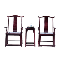 Yimingtianxia African lobular red sandalwood official hat chair three-piece set Chinese furniture coffee table blood sandalwood solid wood palace chair