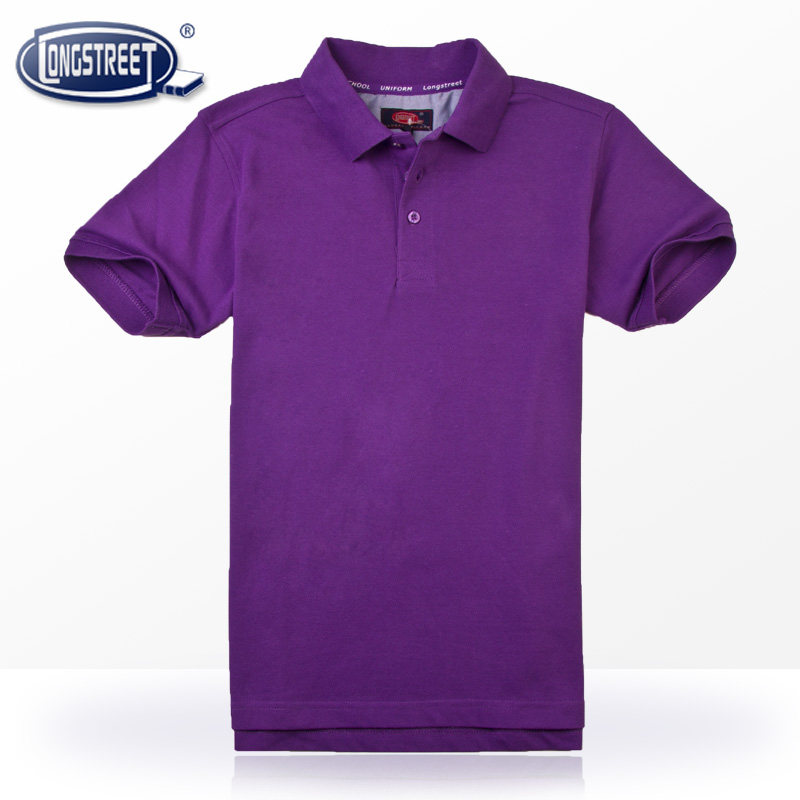 Lanpoetry Inron Scout full cotton dark purple short sleeve T-shirt POLO Fashion DT-9052-G with a large size