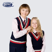 Lan Shi Yinglun childrens clothing autumn gold silk knitted vest (drawing) B- 8001