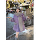 Guo Guo original quiet luxury 100 wool double-sided coat for women medium long scarf style coat