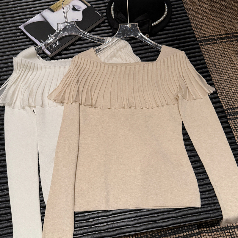 【Moonlight Dance】 Guo Guo Original Cashmere Long-Sleeved Knit Top and Sheep Wool Long Skirt Set for Women