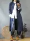 Nguyên bản văn học phụ nữ quần áo phong cách Trung Quốc khóa đĩa phong cách cổ điển phong cách dân tộc trong phần dài của áo khoác gió vải lanh dày Zen áo khoác dài - Trench Coat