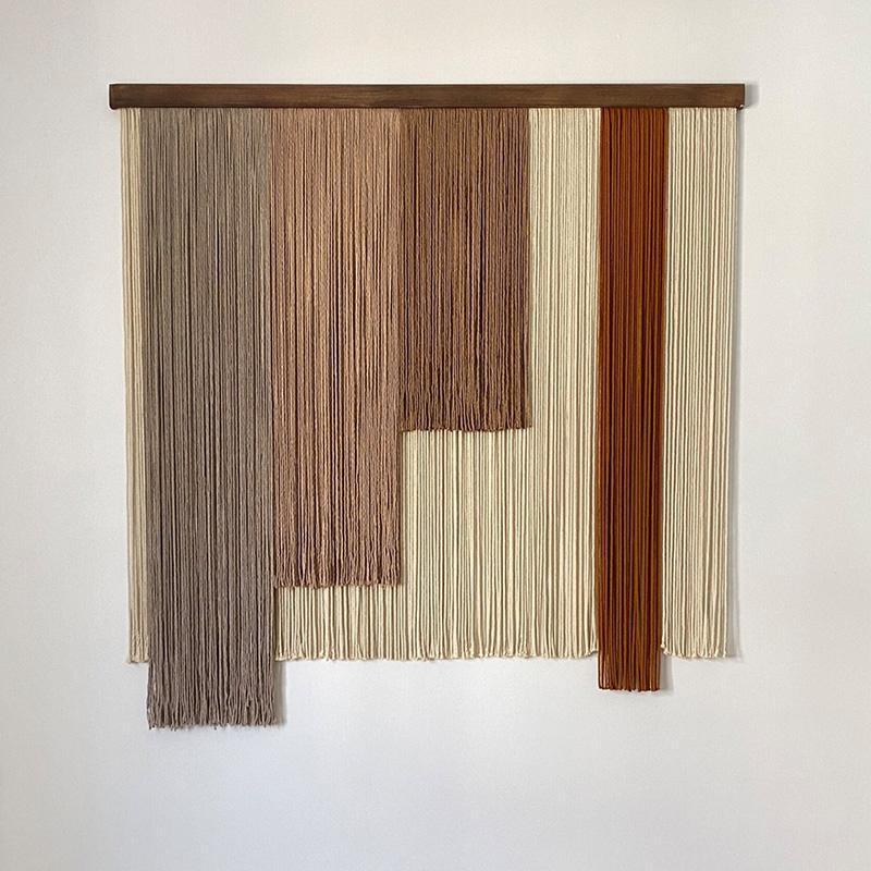 Scandinavian Geometric Pattern Woven Tapestry Bedside Wall Decoration B&B Model Retro ins Tassel Home Wall Hanging