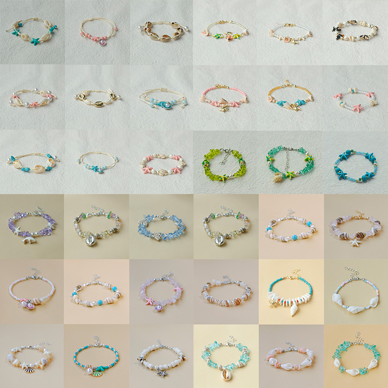 Natural Ocean-Style Shell and Conch Gravel Bracelet for Men and Women, Travel Gift, Glass Seed Bead Bracelet, Adjustable Size Natural Ocean-Style Shell and Conch Gravel Bracelet for Men and Women, Travel Gift, Glass Seed Bead Bracelet, Adjustable Size