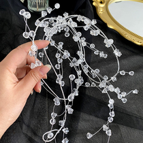 Acrylic flat water drop aluminium wire crystal string bead chain wedding decoration bead curtain bead string wedding celebration suspended ceiling arrangement one meter