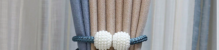 Rèm trang trí nam châm dây đeo một cặp phòng khách châu Âu phòng ngủ sáng tạo tie dây ren rèm clip khóa bóng - Phụ kiện rèm cửa thanh treo rèm cửa không cần khoan
