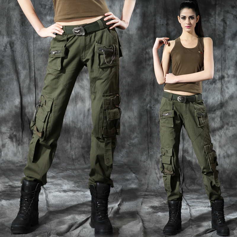Outdoor Cargo Pants for Women, Casual Loose Camouflage Pants, Straight Pants, Multi-Pocket Slimming Look Hiking Pants, Casual Cargo Pants