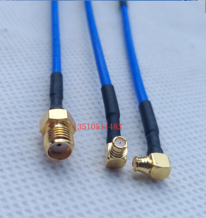 RF SMP SMA-KKW compatible imported microwave cable SMP female bend SMA female high frequency semi-flexible RG405