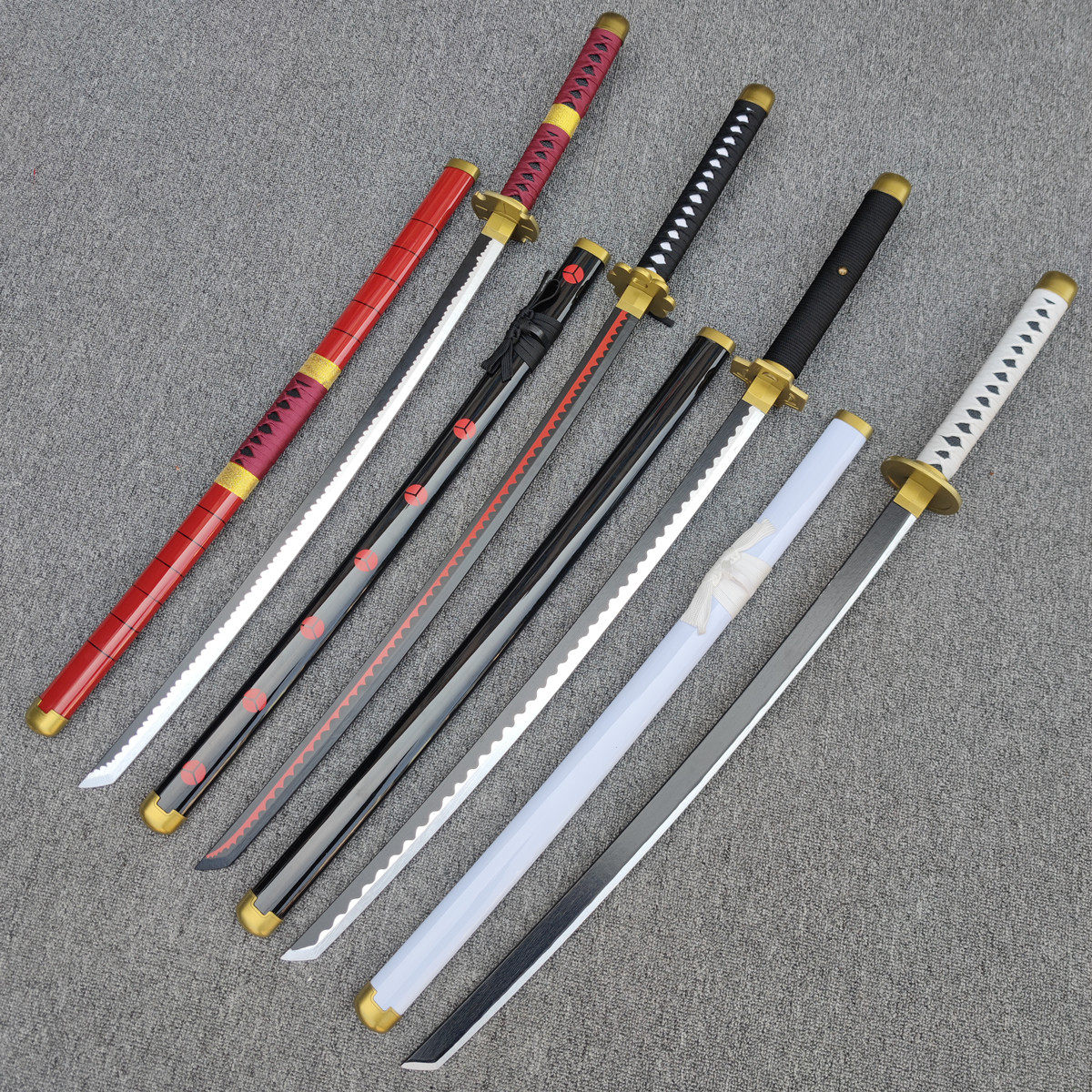 海贼王索隆三刀流居合木刀带鞘武士刃Cosplay道具武式刀儿童玩具木剑,燃爆你的童年梦!-剑-淘宝百科网