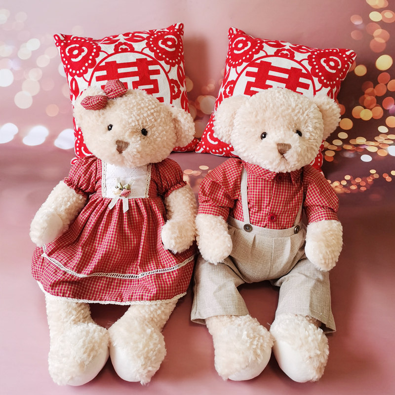 Press bed doll a couple of wedding new high-end wedding room ornaments bed wedding doll bear new wedding gifts little red book