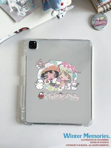 Rukawazx Bird One Co-Brened Оригинальные зимние воспоминания Симпатичные анимационные слайд-рельс Акрил может вытащить и удалять анти-палочку с слотом для ручки, подходящего для Apple Tablet Pro Protection Case