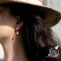 Wind blowing pearl earrings natural freshwater pearl bright light American 14KGF Super fairy temperament simple earrings