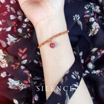Natural strawberry crystal crystal female recruitment peach blossom transshipment Wang marriage olive core folk style student literary single circle hand string